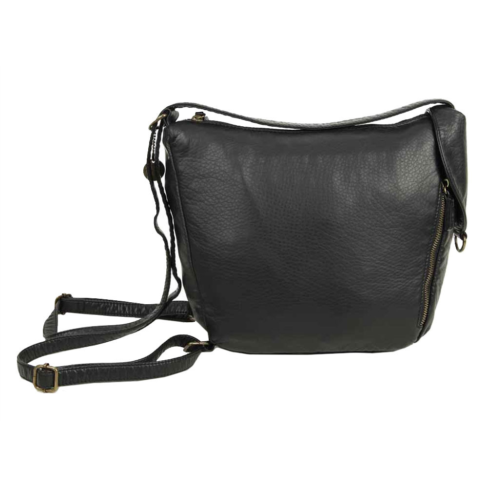 The Joia Convertible Sack Crossbody Shoulder Bag Purse Black