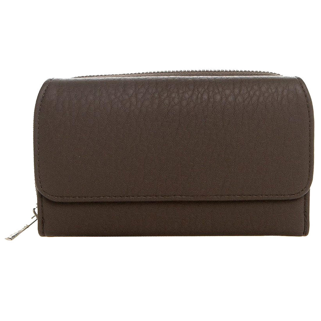 Women's Continental Wallet Dark Silver Grey Clutch Zip Around Pocketbook
