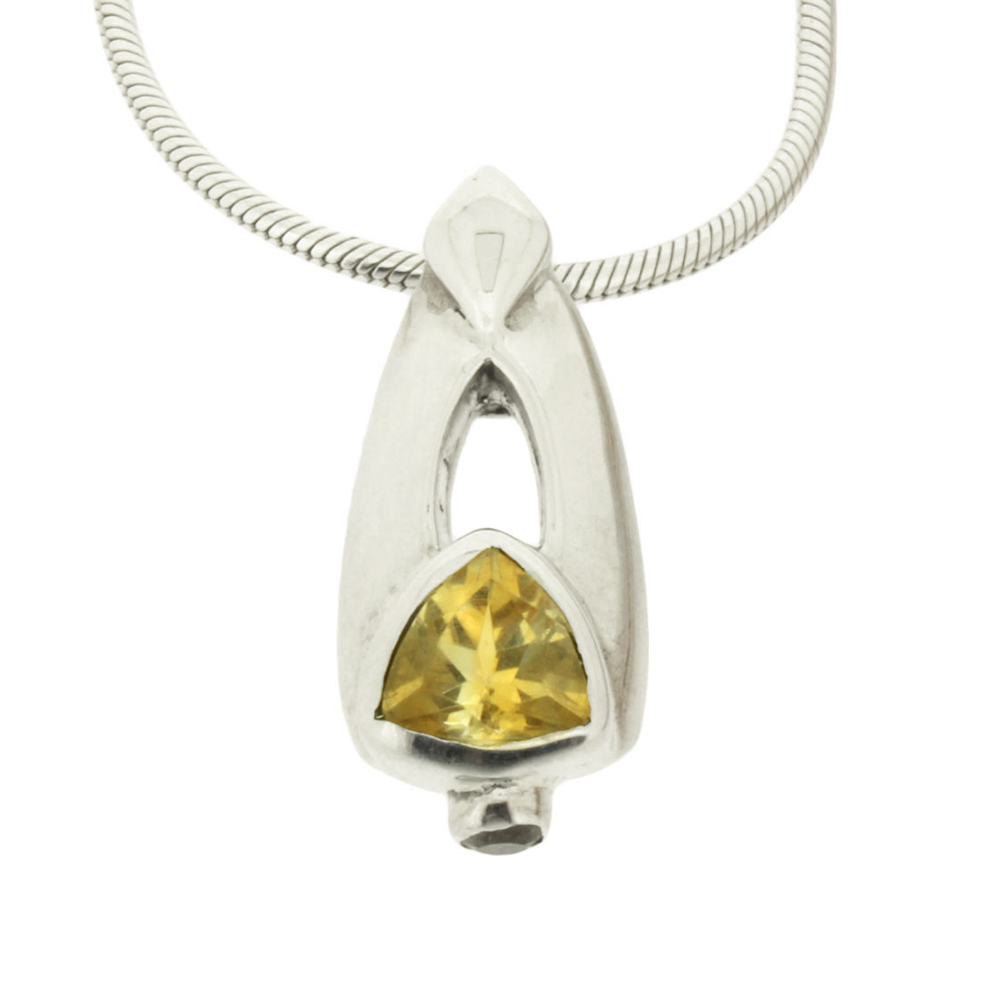 Citrine sterling silver pendant. 