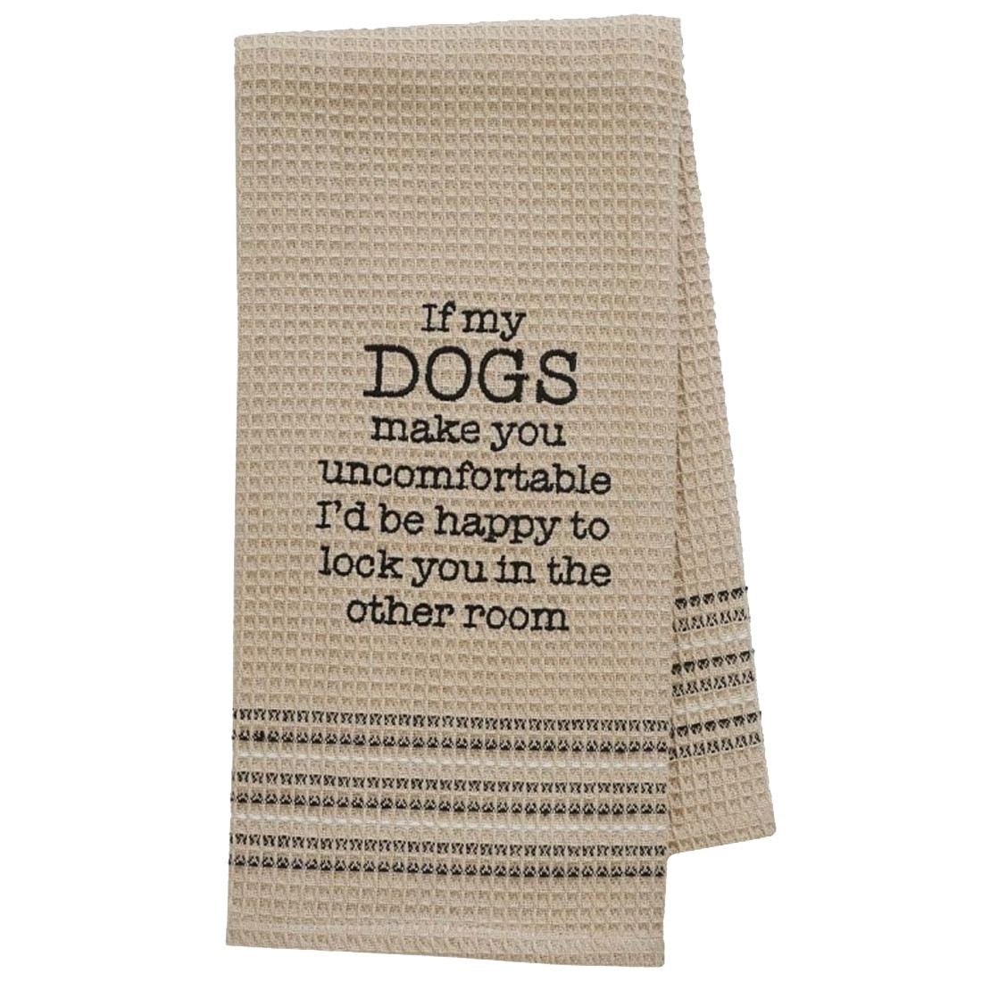 Funny Novelty Cotton Kitchen Dishtowel Happy Dog