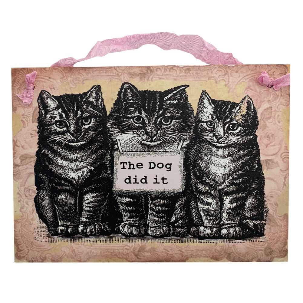 The Dog Did It Decorative Wood Hanging Sign