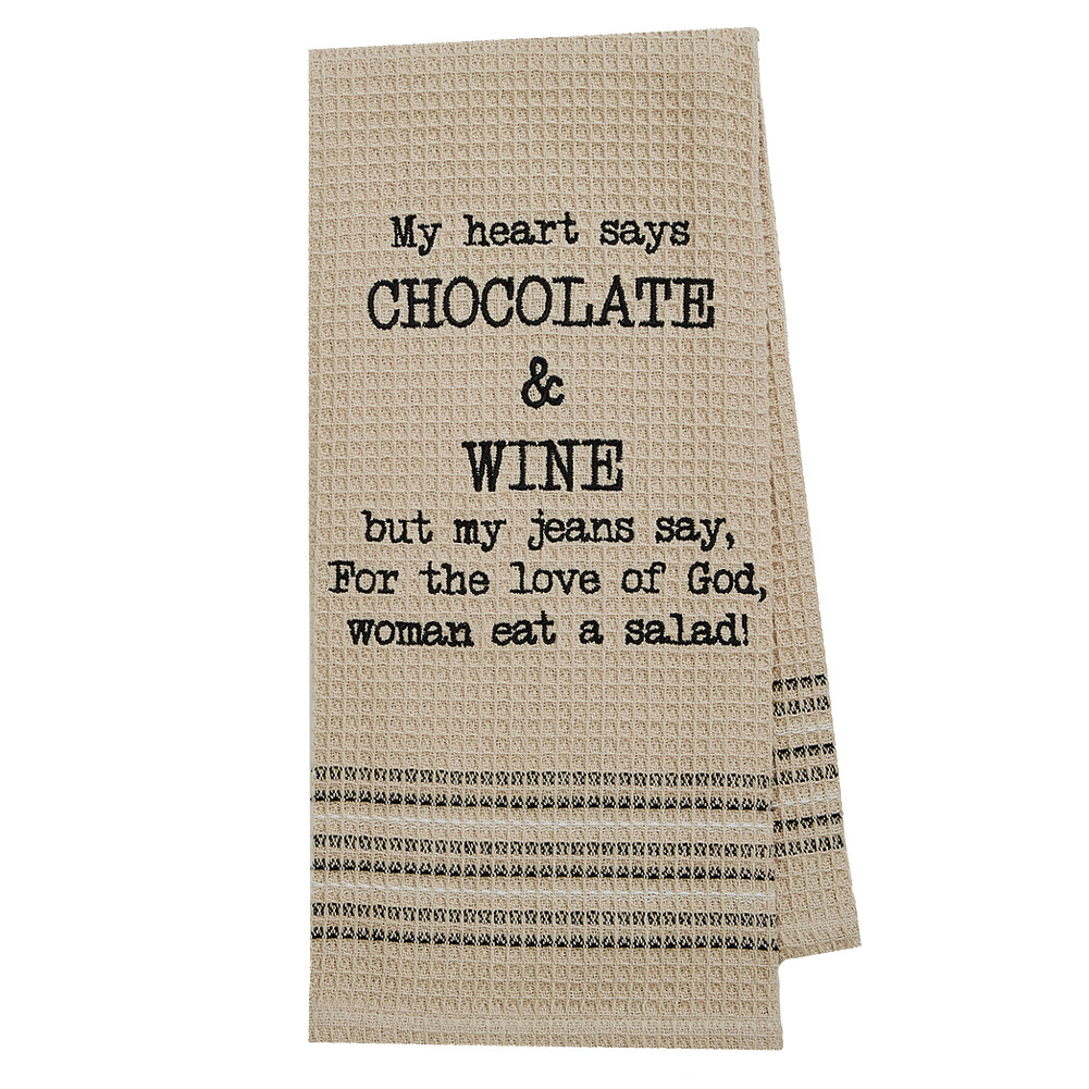 Chocolate and Wine Kitchen Dishtowel