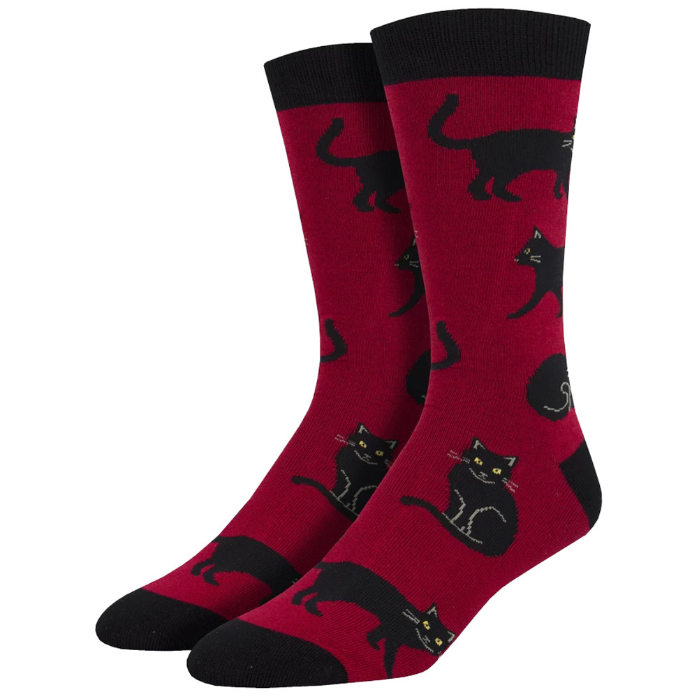 Men's Bamboo Black Cat Socks