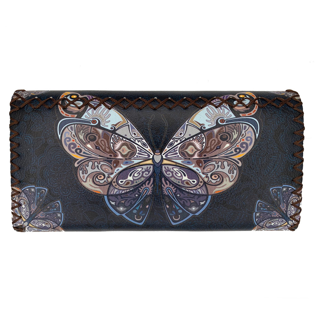 Butterfly Faux Leather Wallet back view