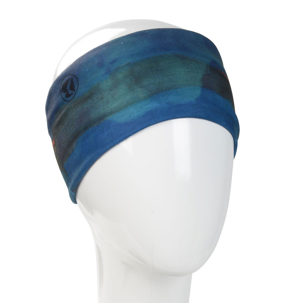 Blue watercolored design headband. 