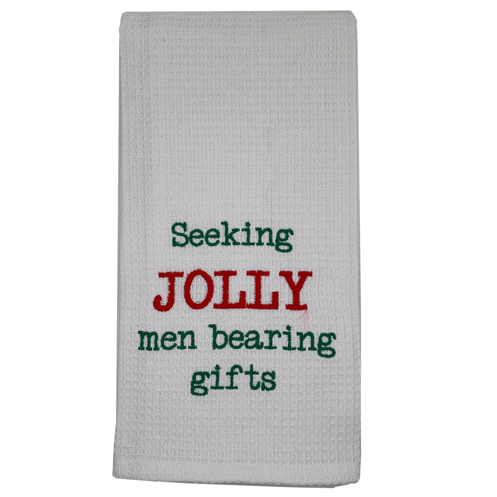 Christmas Jolly Men Kitchen Dishtowel