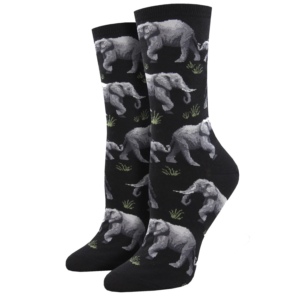 Elephants Raising A Herd Women's Crew Socks