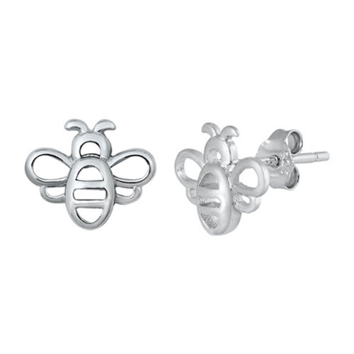 Bumble bee sterling silver stud earrings. 
