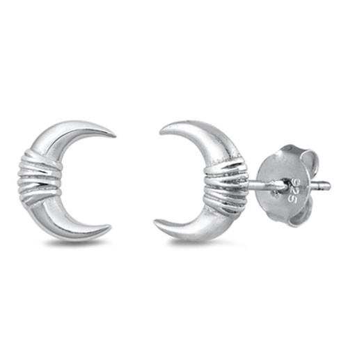Little moons sterling silver stud earrings. 