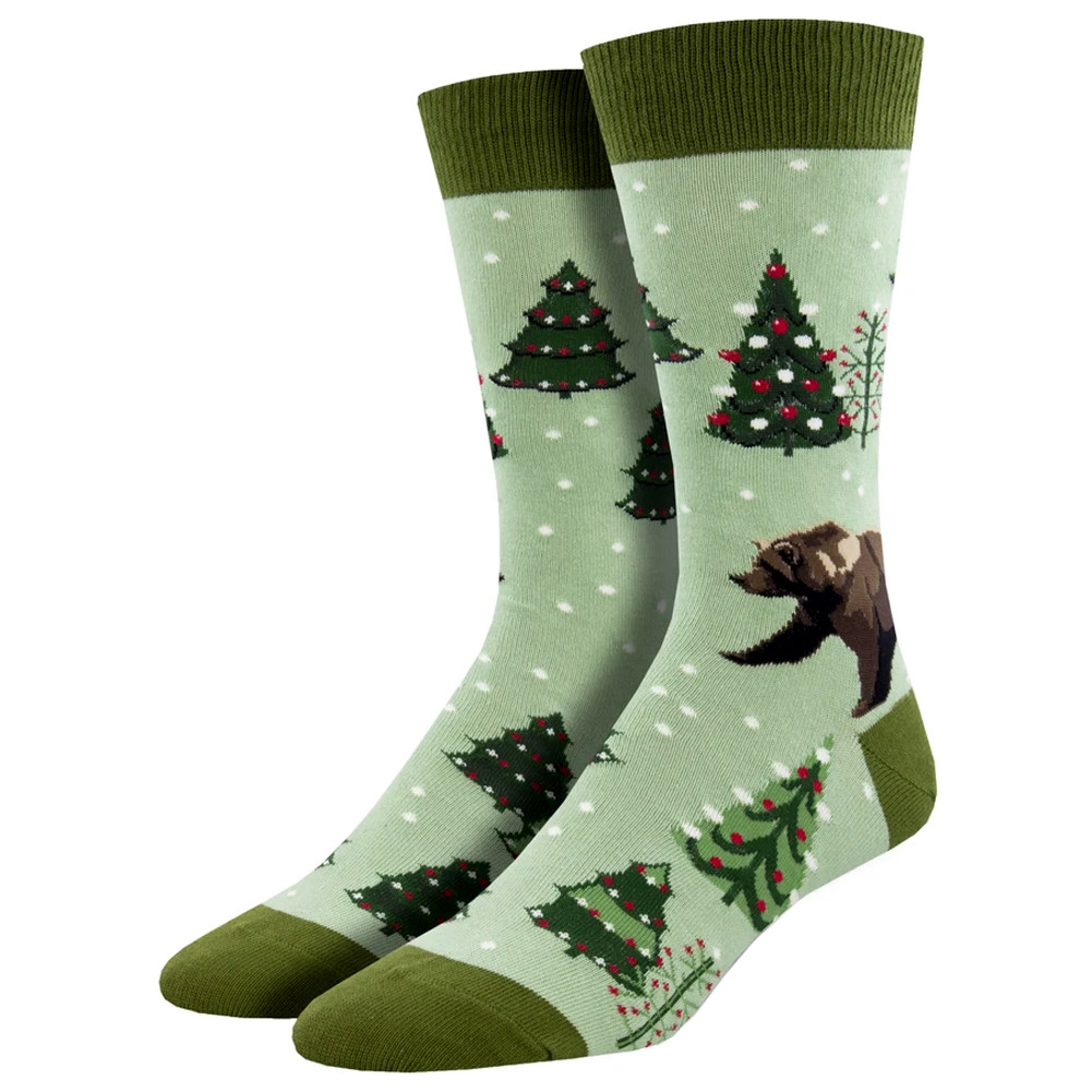 Beary Christmas Men's Holiday Crew Socks