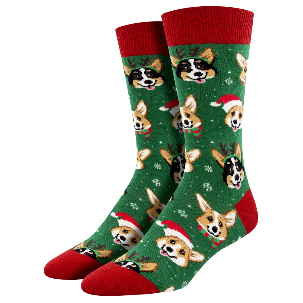 Happy Holiday Dogs Men's Crew Socks
