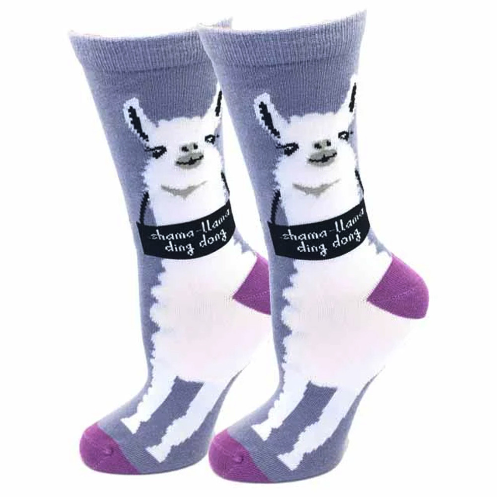 Shama Llama Ding Dong Women's Crew Socks