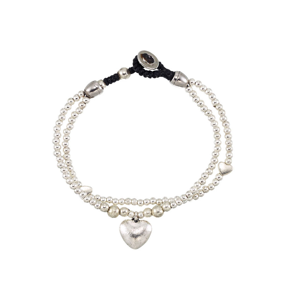 Two strand heart alloy bracelet. 