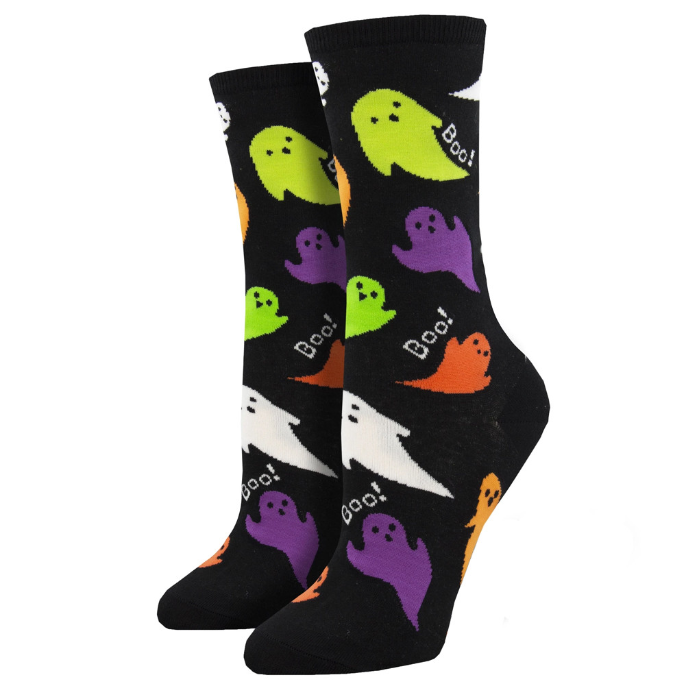 BOO Halloween Ghosts Women's Crew Socks