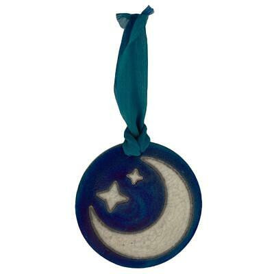 Crescent Moon Raku Ornament