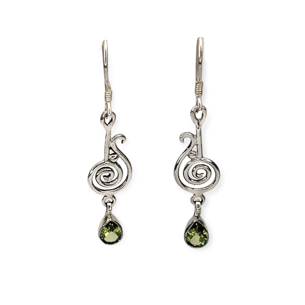 Peridot sterling silver earrings.  