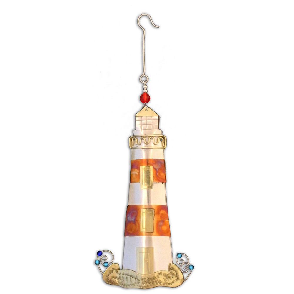 Isle Lighthouse metal Christmas ornament. 