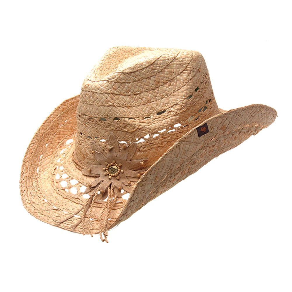 Mallorie cowgirl hat with flower on side picture