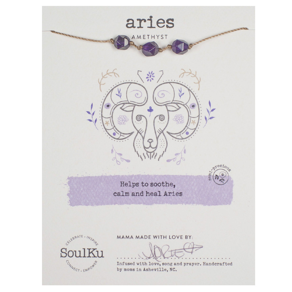 SoulKu Amethyst Zodiac Necklace