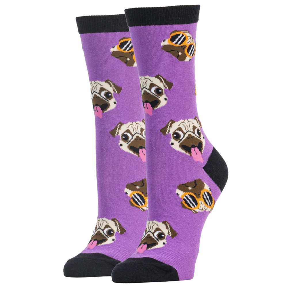 Pug Puppy Dog Women Purple Socks