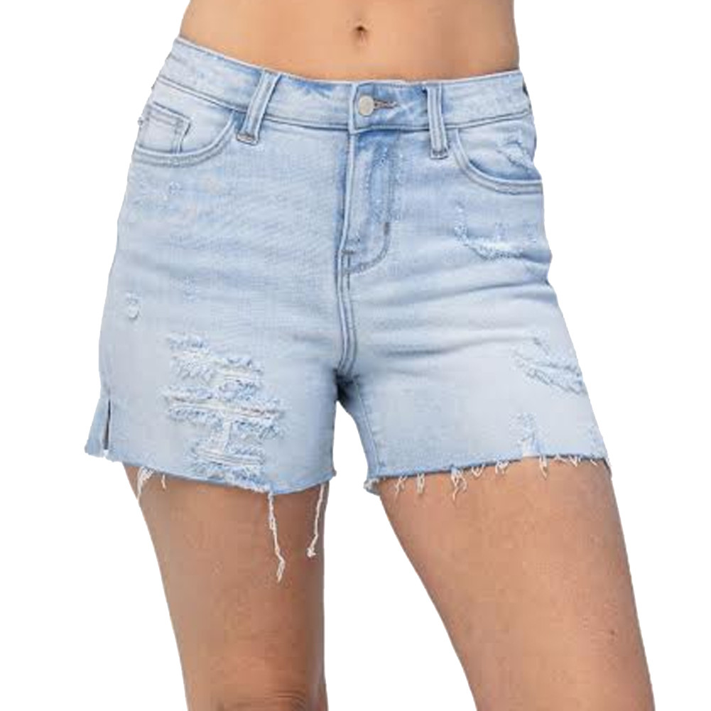 Judy Blue High Waist Side Slit Cut Off Shorts