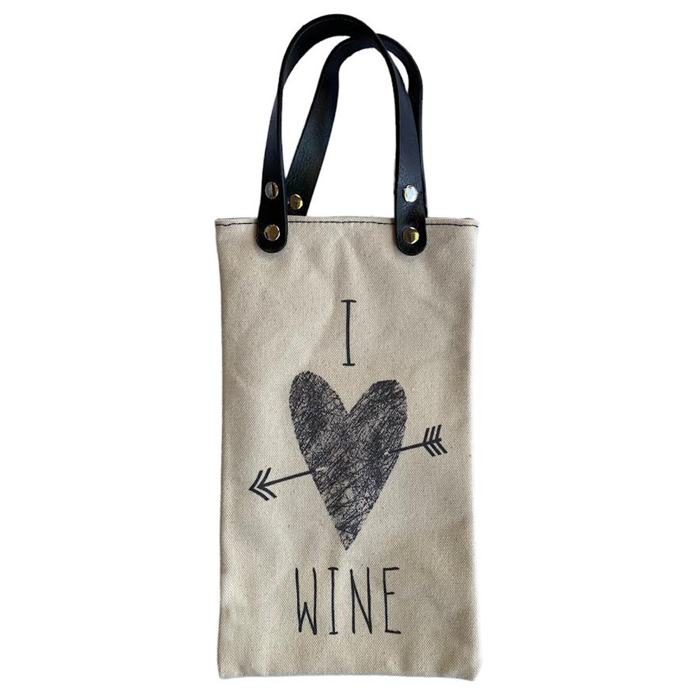 I Heart Wine Canvas Tote Bag