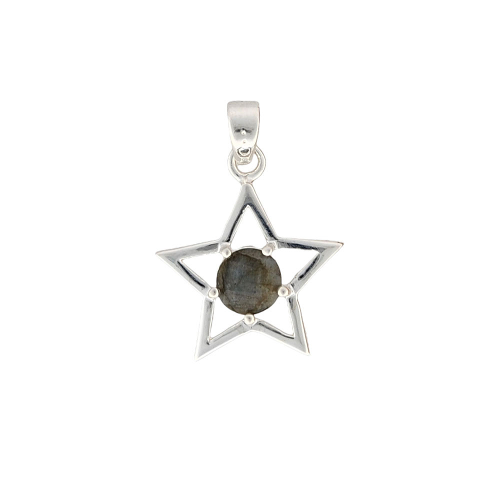Labradorite sterling silver star pendant. 