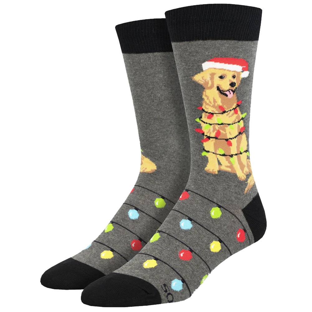 Christmas Dog Gone Lights Charcoal Heather Gray