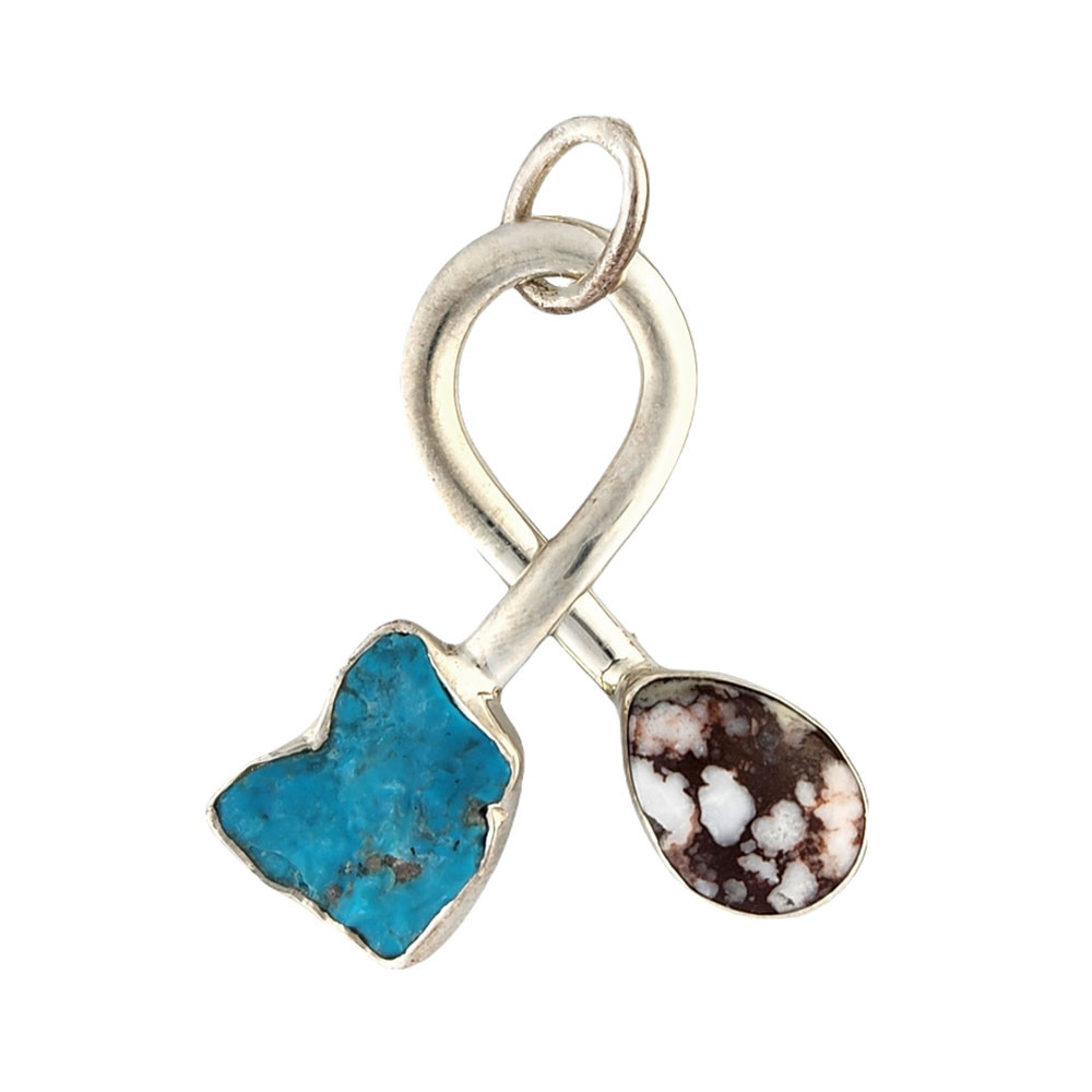 Blue Turquoise and Wild Horse pendant. 