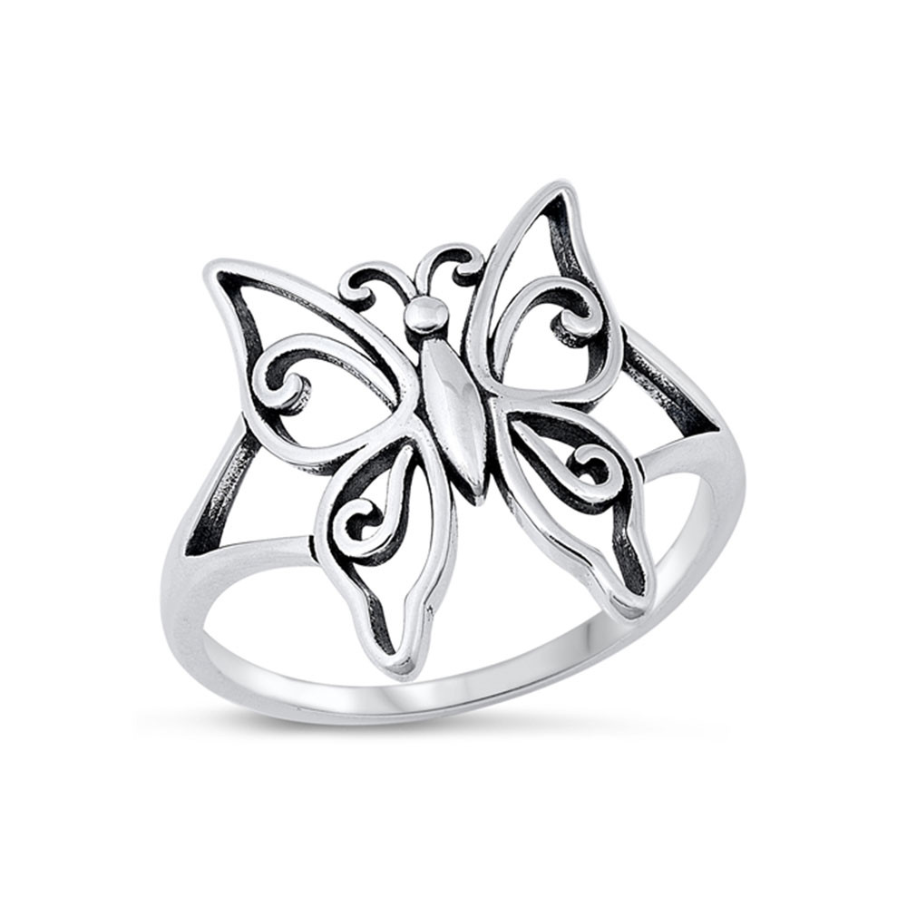 Sterling silver butterfly ring. 