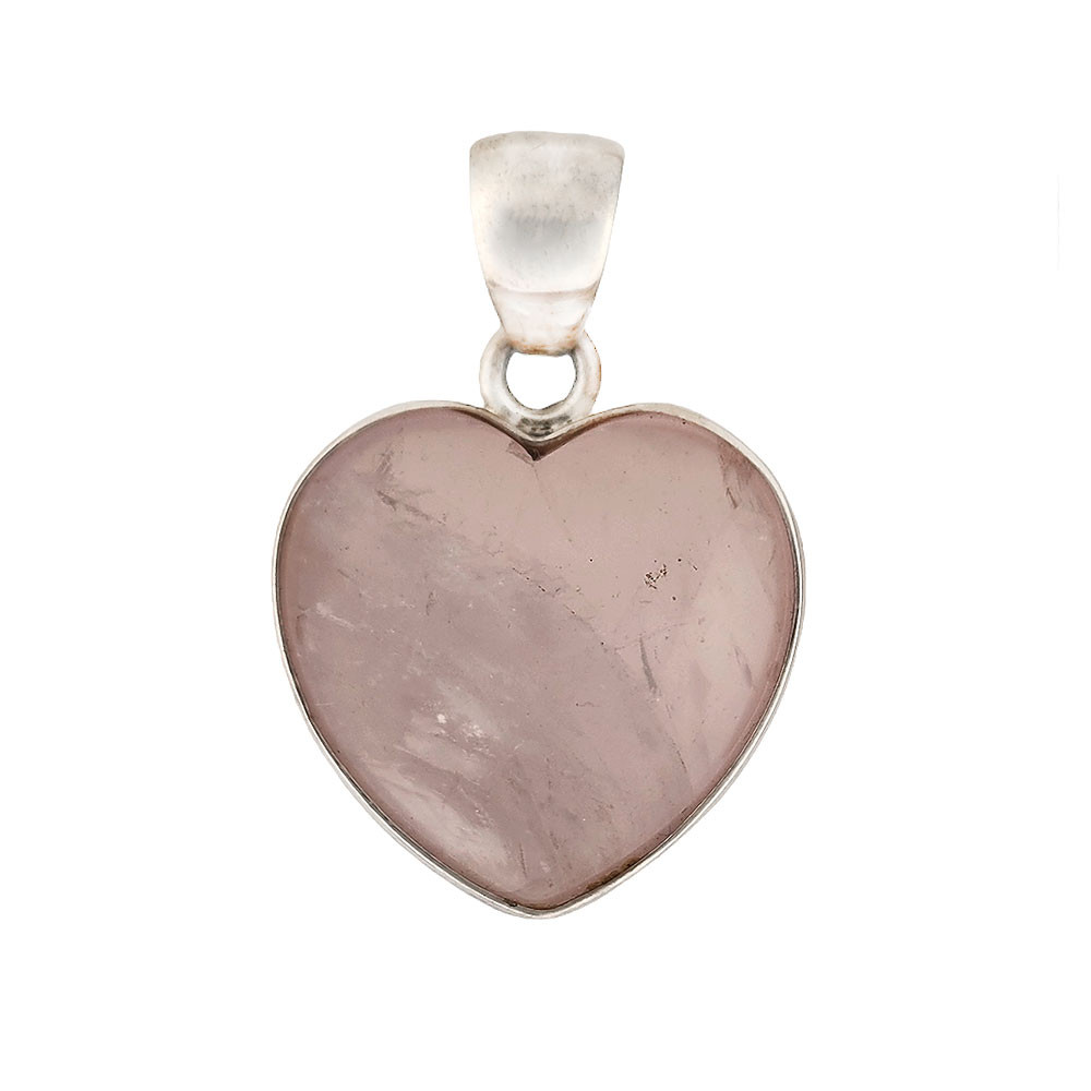 Large Rose Quartz silver heart. 