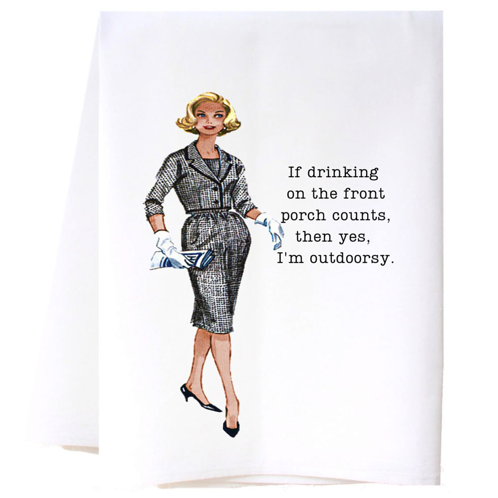 Outdoorsy Flour Sack Cotton Dish Towel