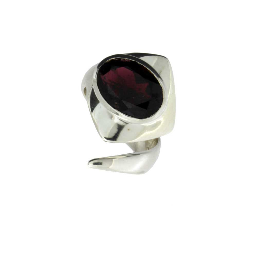Garnet sterling silver ring.