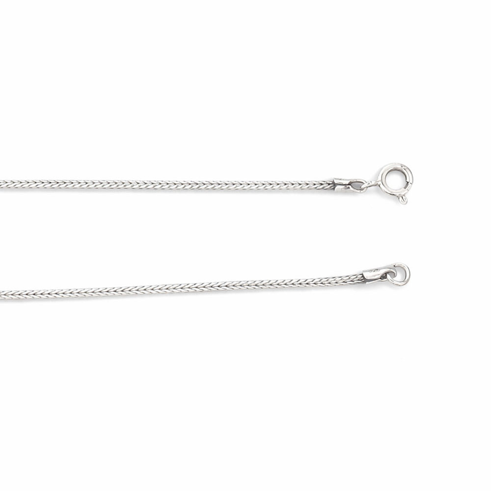 1.5mm Wheat chain sterling silver necklace jewelry Rhodium Plated.  