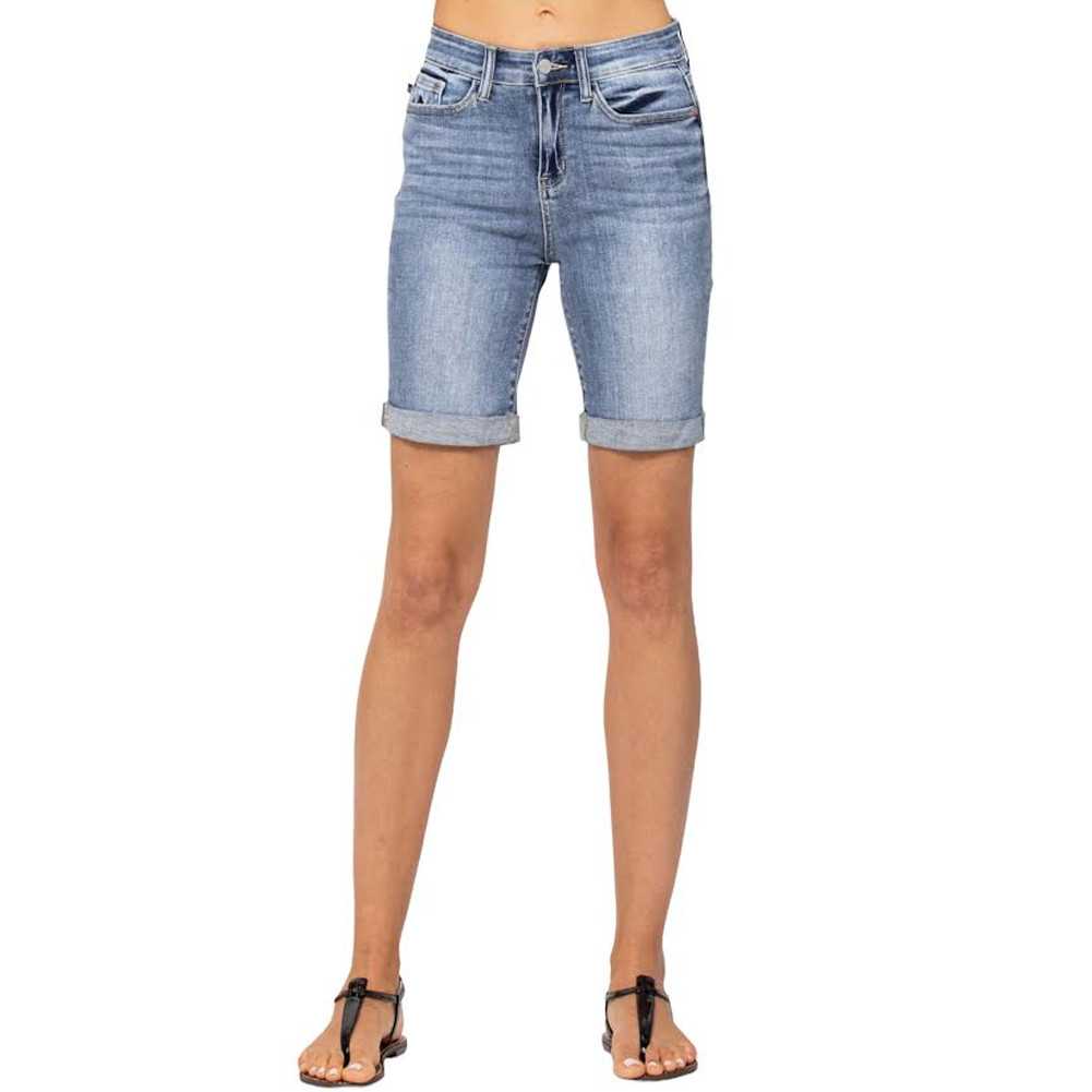 Judy Blue Hi-Rise Cuffed Bermuda Shorts