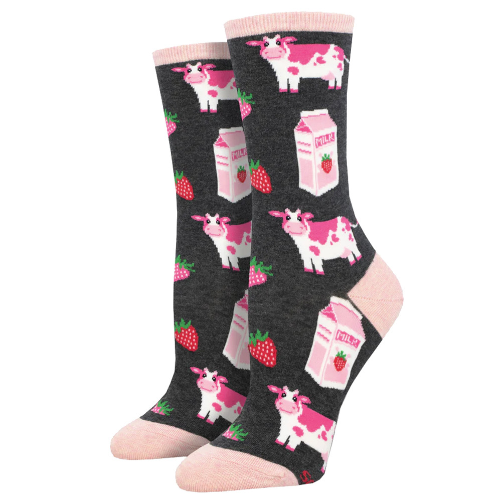 Strawberry Milk Cows Women's Socks