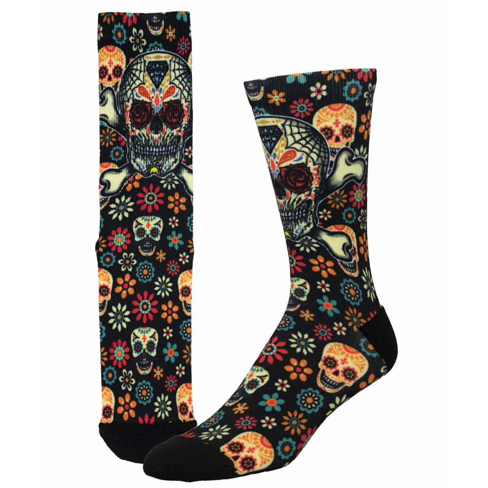 Sugar Skull Muertos Ink Socks