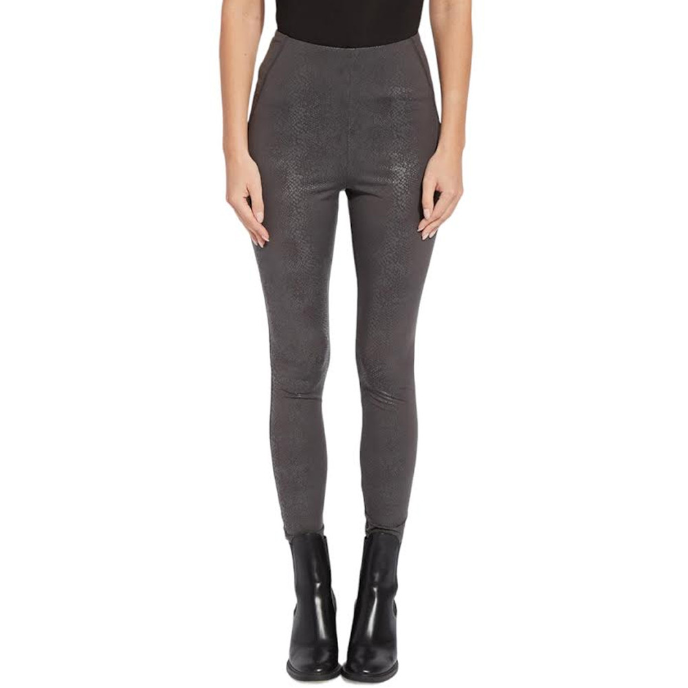 Lysse Charcoal Snake Patterned Matilda Foil Leggings