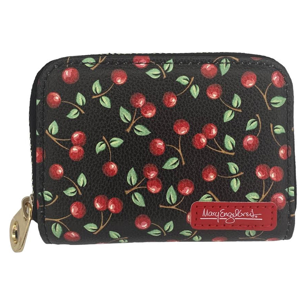 Cherries Print Zippered Wallet
