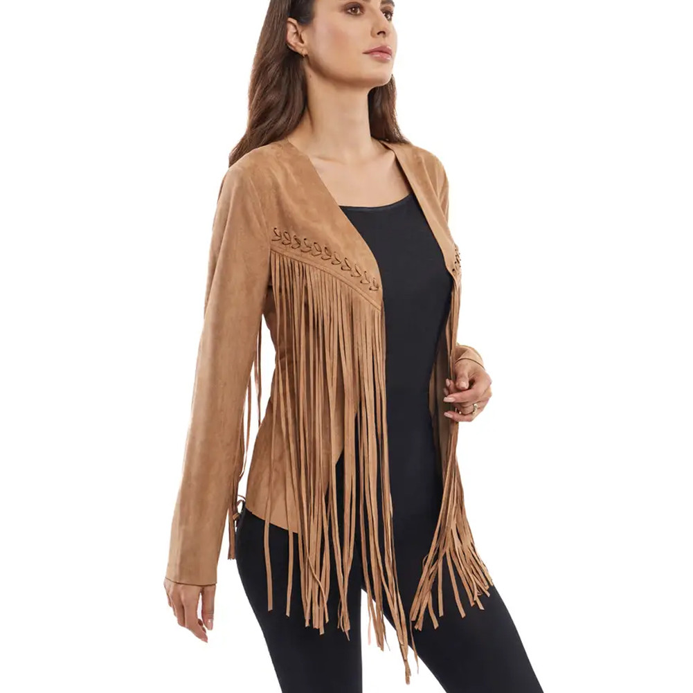 Adore Vegan Suede Fringe Jacket