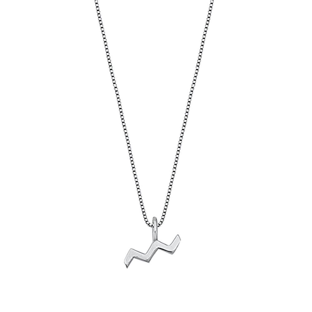 Sterling silver Aquarius pendant and chain necklace. 