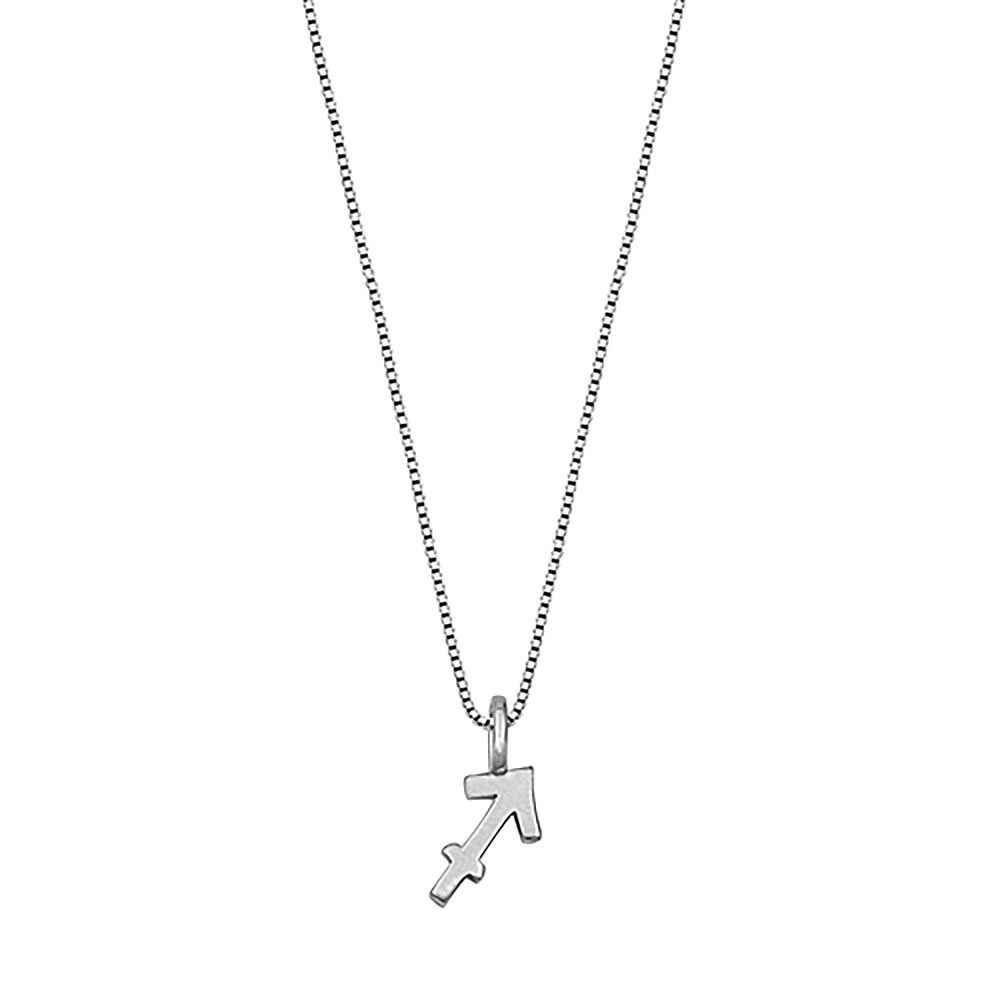 Sterling silver Sagittarius pendant and chain necklace. 