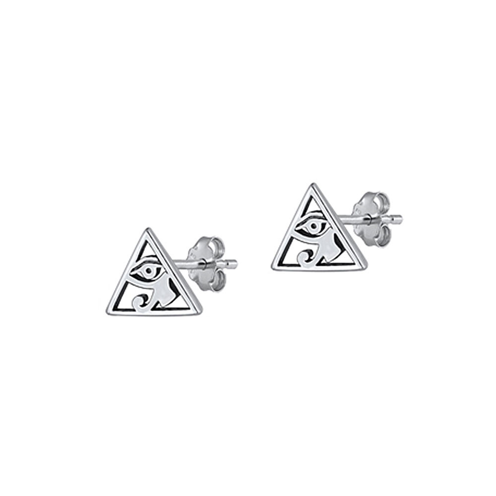 Eye of Horus sterling silver earrings. 