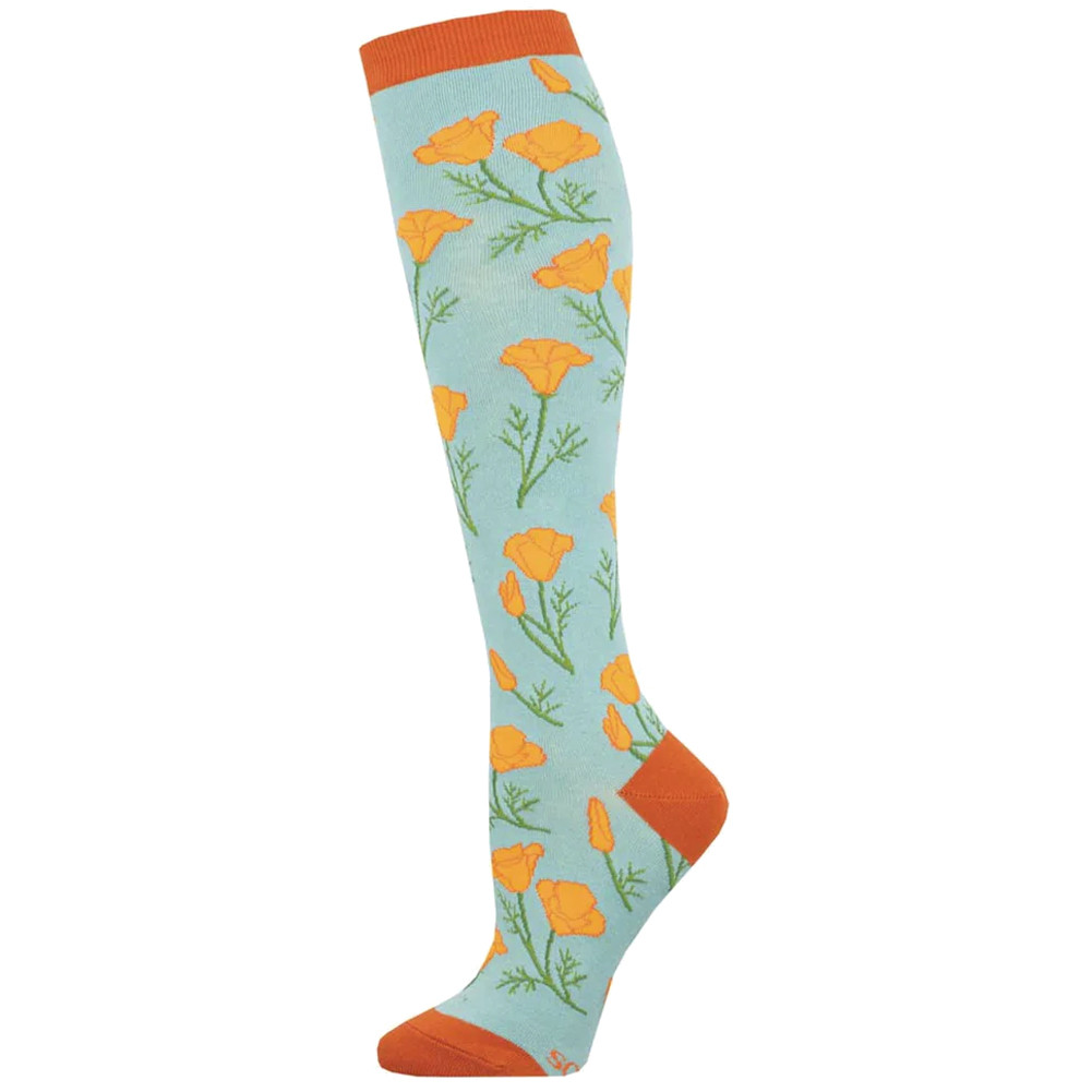 Maritime Poppies Women's Knee High Socks