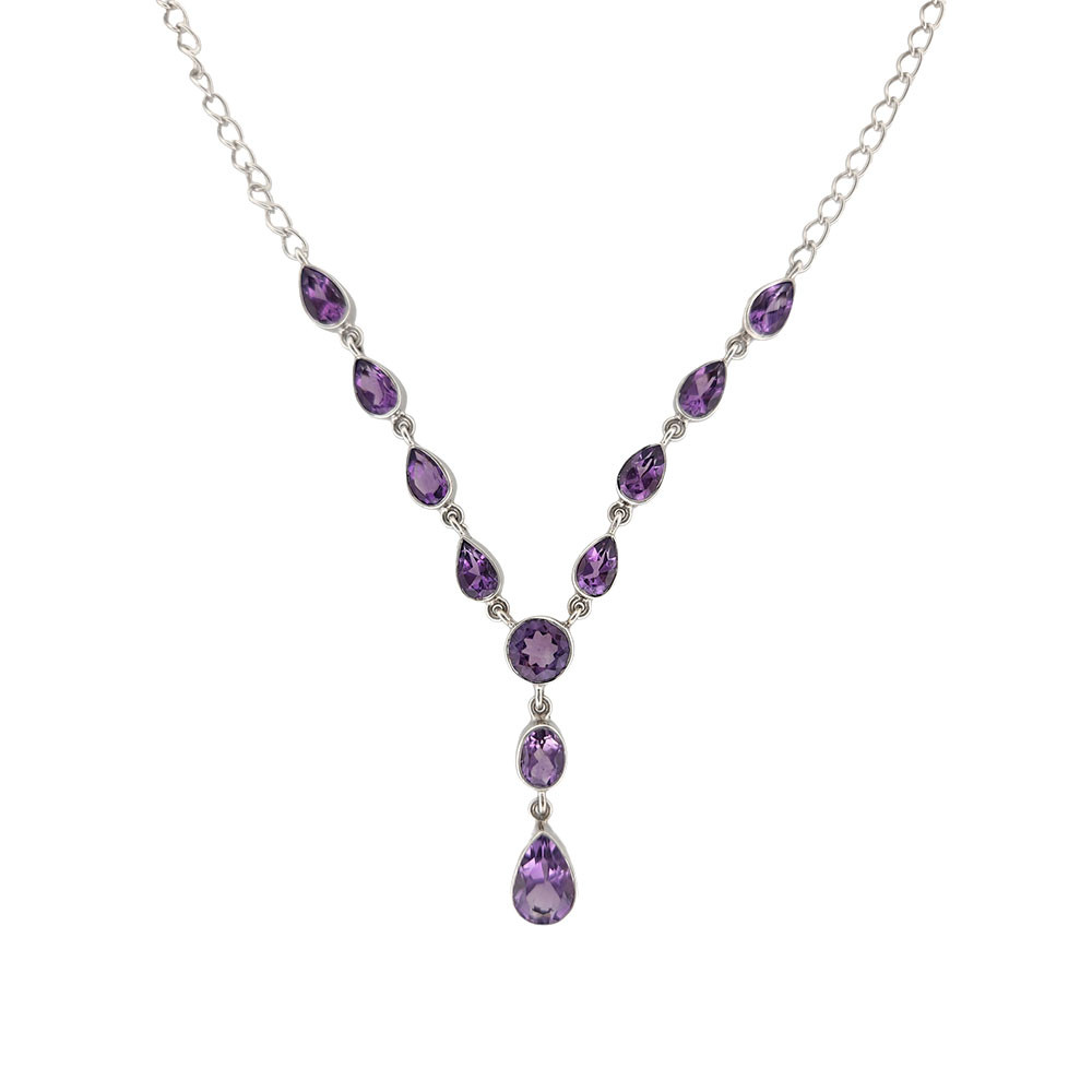 Amethyst sterling silver necklace. 