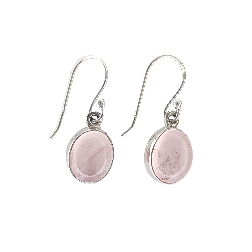 Rose Quartz sterling silver earrings. 