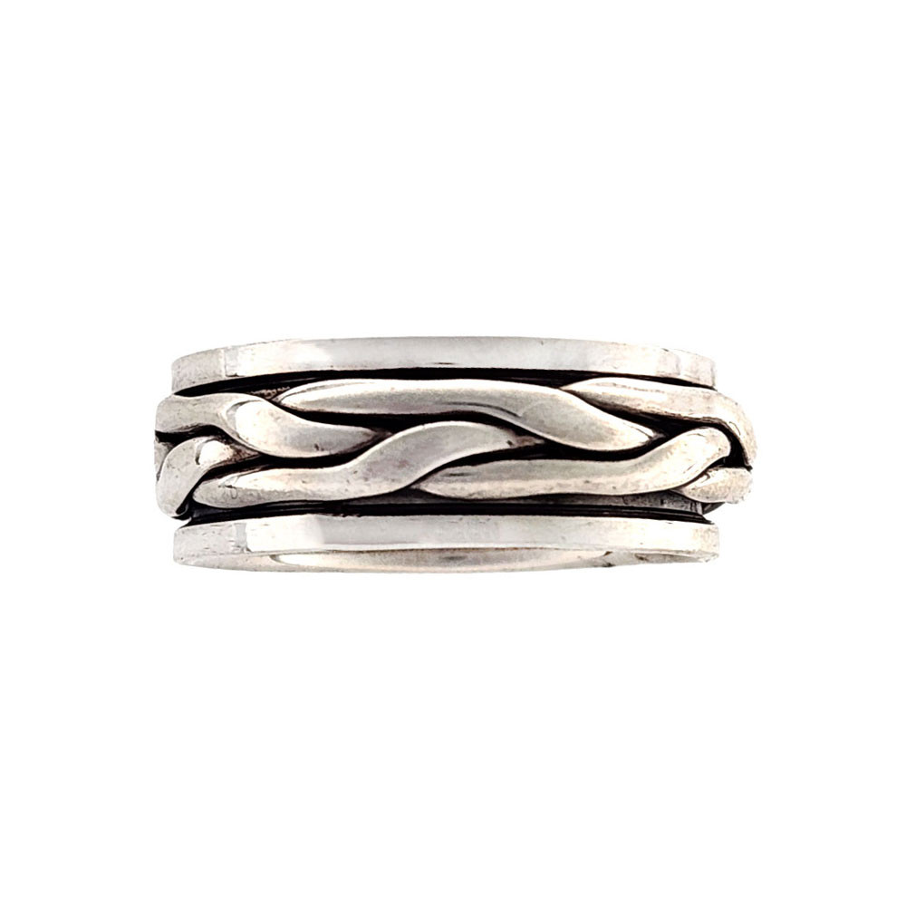 Sterling silver tribal spinner ring size 11. 