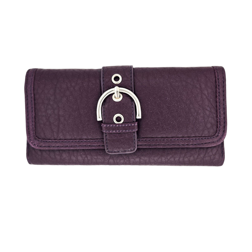 Purple faux leather wallet. 