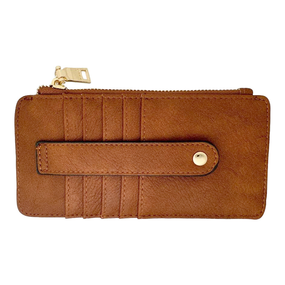 Brown Saige Vegan Card Holder Wallet