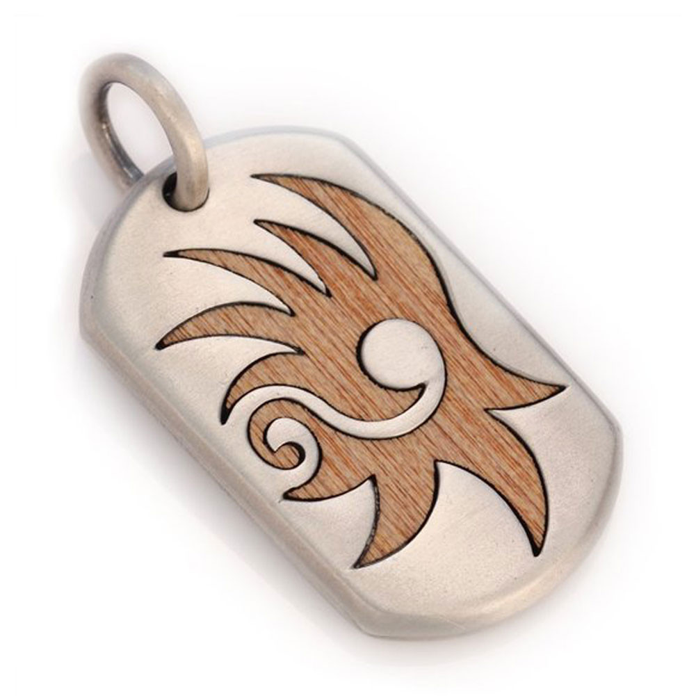 Bico Australia Pacific WOODSTOCK Pewter Pendant Black Resin